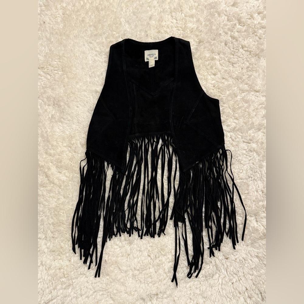 Forever 21 100% pigskin leather vest, size small